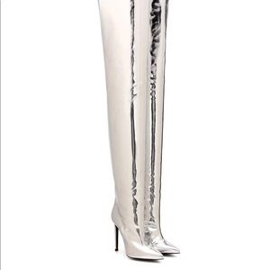 balenciaga thigh high glitter boots